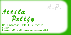 attila pallfy business card